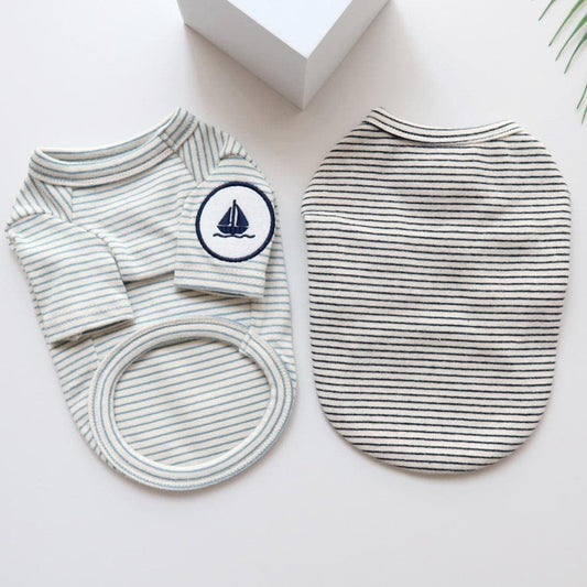 Nautical Stripe Shirt with Sailor Cape, S-XL, Dog Dress, Pet Clothing, Dog Outfit, Dog Summer Dress, Dog Fashion, NKPUP - NKpup