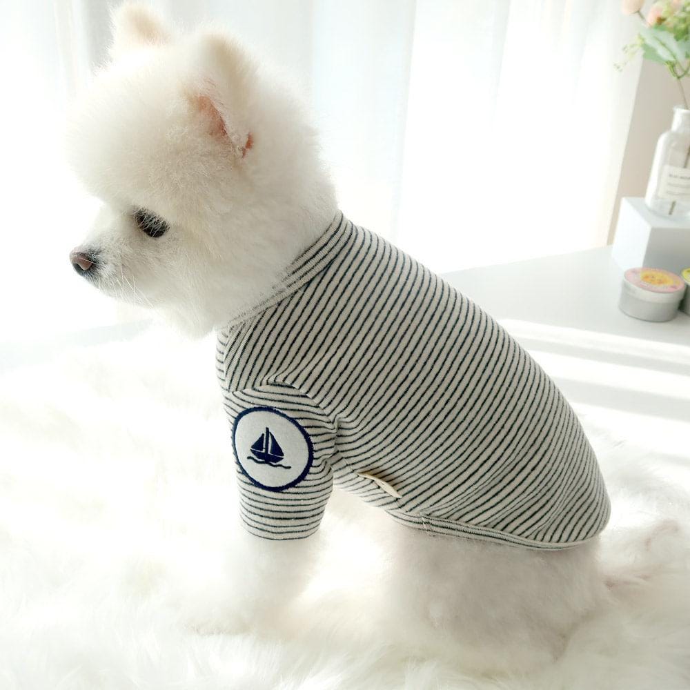 Nautical Stripe Shirt with Sailor Cape, S-XL, Dog Dress, Pet Clothing, Dog Outfit, Dog Summer Dress, Dog Fashion, NKPUP - NKpup