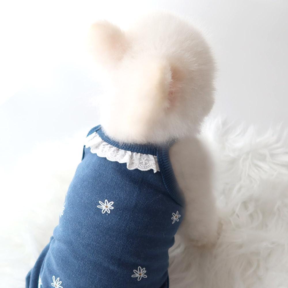 Daisy Lace Collar Overall, S-XL, Pet Pants, Dog Jumpsuit, Pet Clothing, Dog Coat, Dog Outfit, Dog Apparel, Small Dog Clothes - NKpup