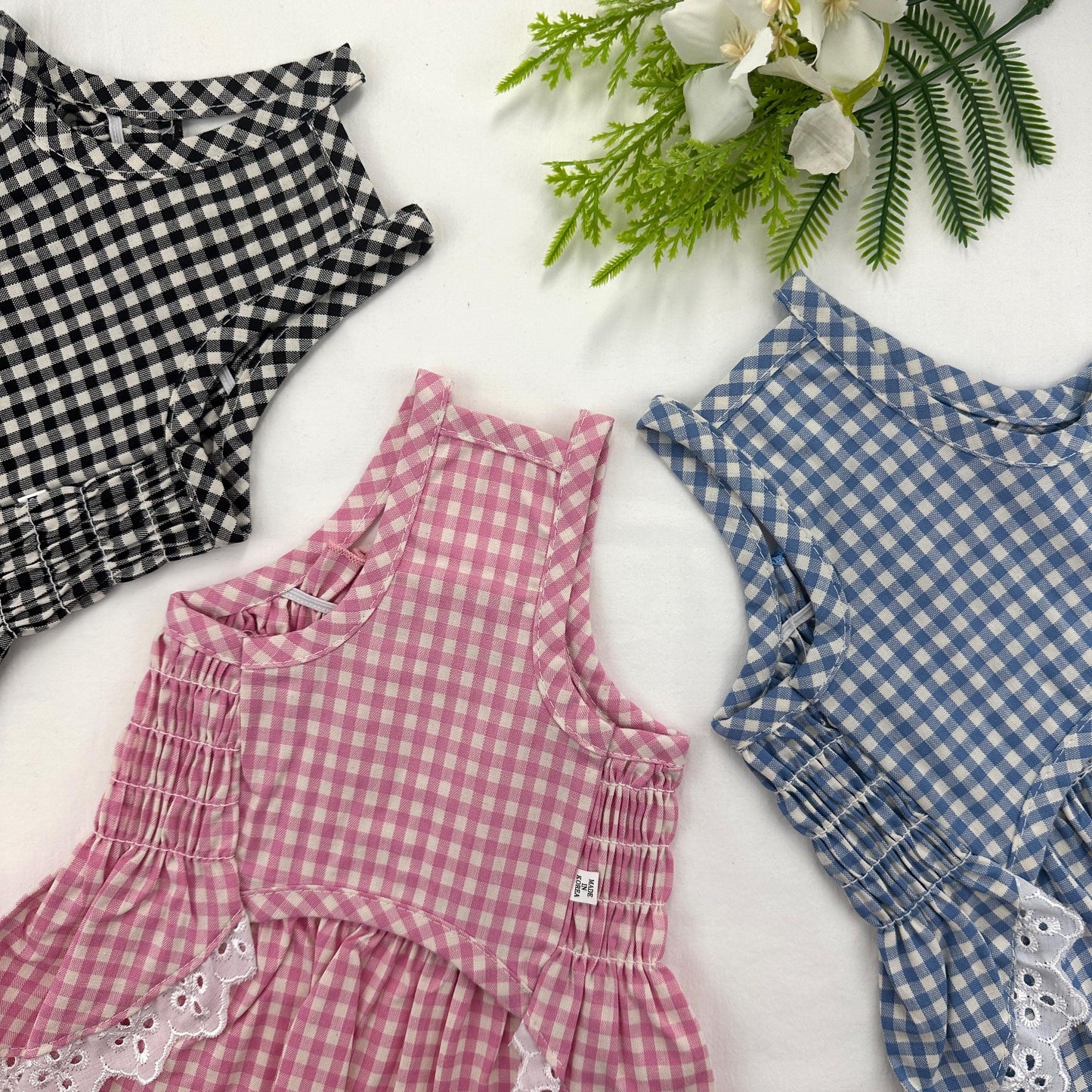 Gingham Lace Dress, S-XL, Dog dress, Dog Top, Dog Clothing, Small Dog Clothes, NKPUP - NKpup