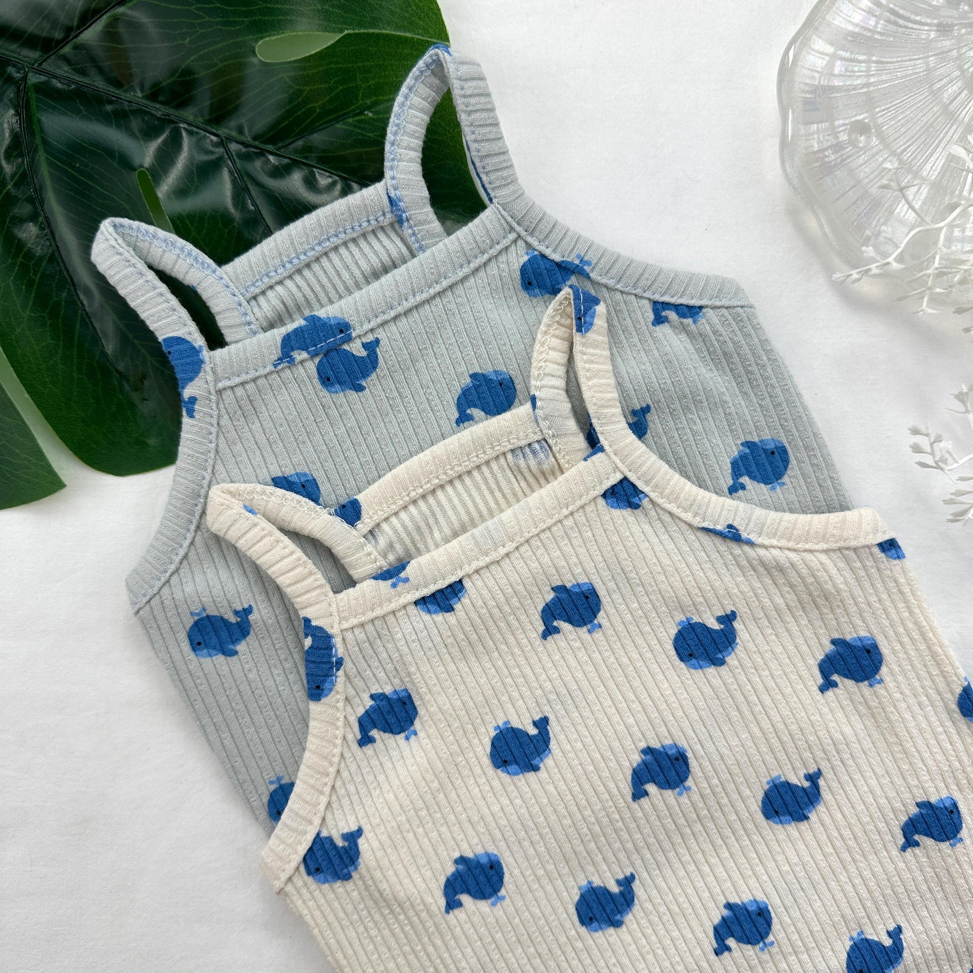 Whale Ribbed Top, S-XL, Small Dog Clothes, Dog Summer Top, Dog Cute Top, Gift for Furry Friends, NKPUP - NKpup