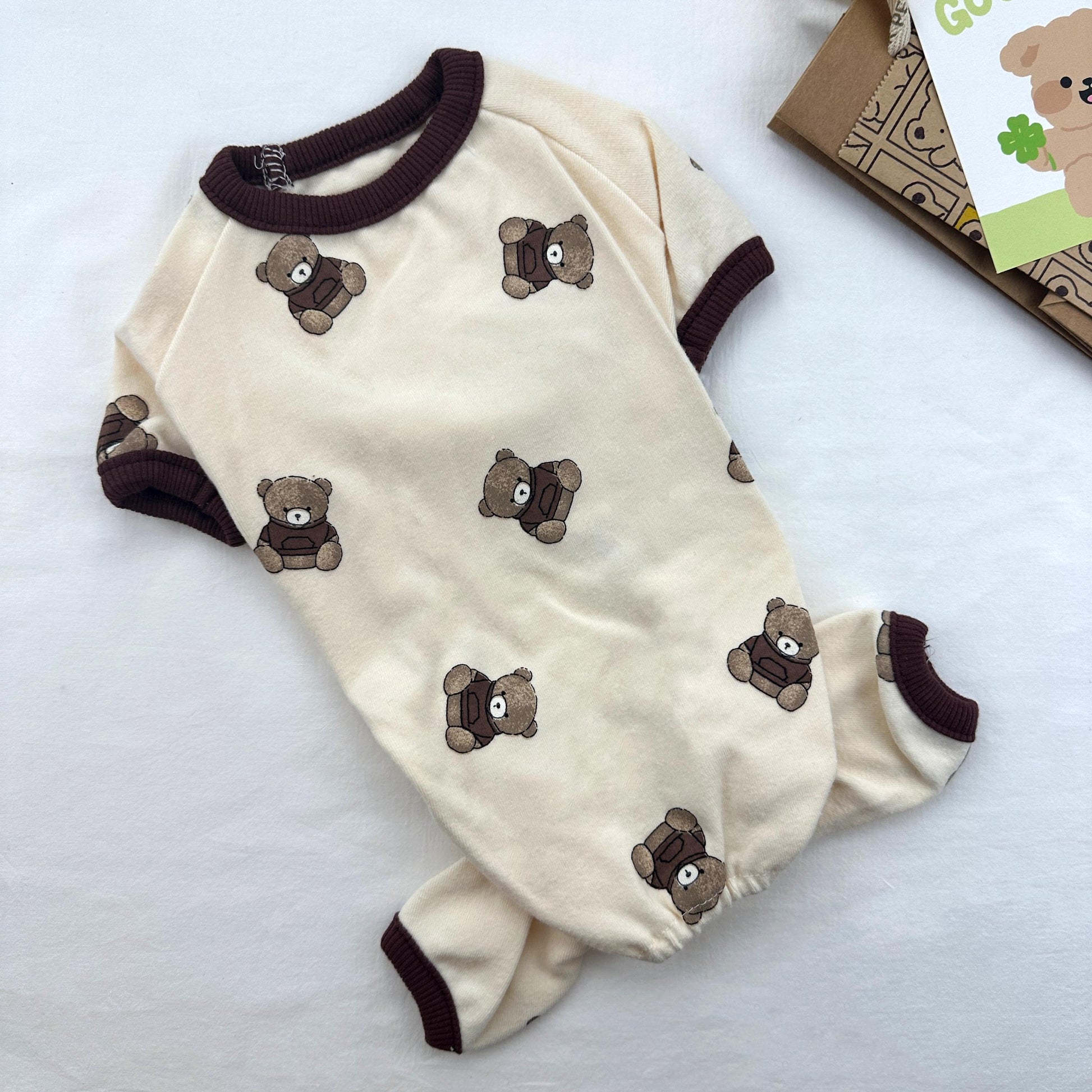 Teddy Bear Pajama Overall, S-XL, Pet Pants, Dog Jumpsuit, Pet Clothing, Dog Coat, Dog Outfit, Dog Apparel, Small Dog Clothes - NKpup
