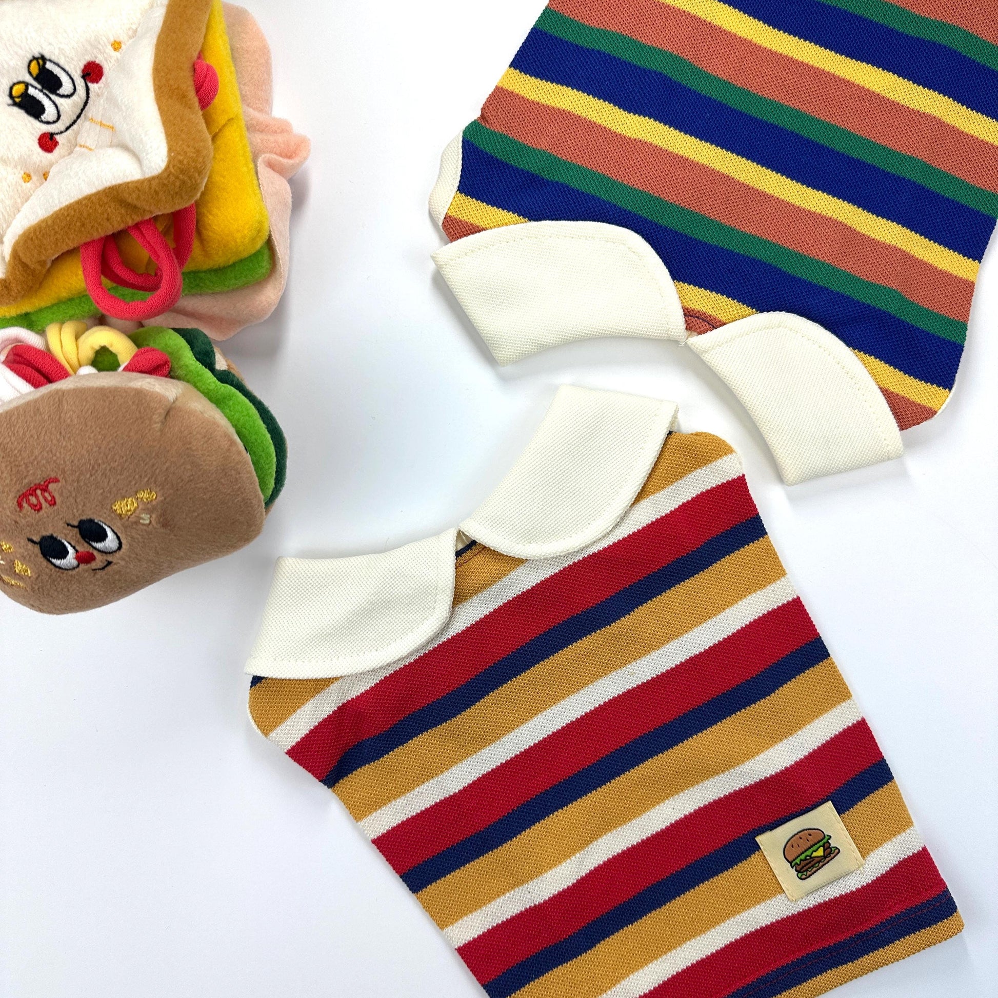 Retro Stripe Collar Shirt, XS-2XL, Dog-Tee, Dog T-shirt, Dog Top, Dog Clothing, Dog Fashion, Dog Apparel - NKpup