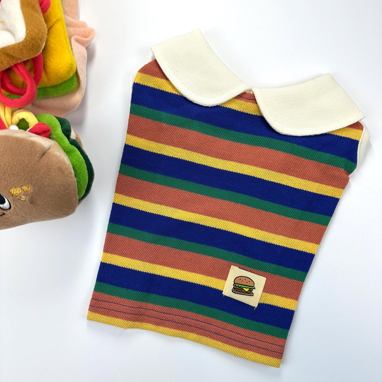 Retro Stripe Collar Shirt, XS-2XL, Dog-Tee, Dog T-shirt, Dog Top, Dog Clothing, Dog Fashion, Dog Apparel - NKpup