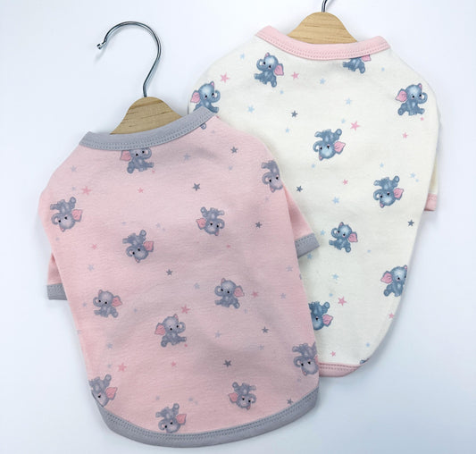 Sweet Elephant Print Shirt, XS-2XL, Dog-Tee, Dog T-shirt, Dog Top, Dog Clothing | NKPUP - NKpup