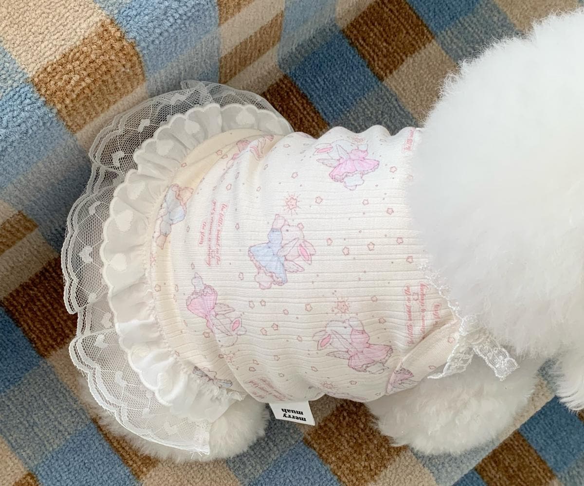 Lace Ribbon Frill Dress, S-XL, Small Dog Clothes, Dog Dress, Dog Wedding, Dog Luxury Dress, NKPUP - NKpup