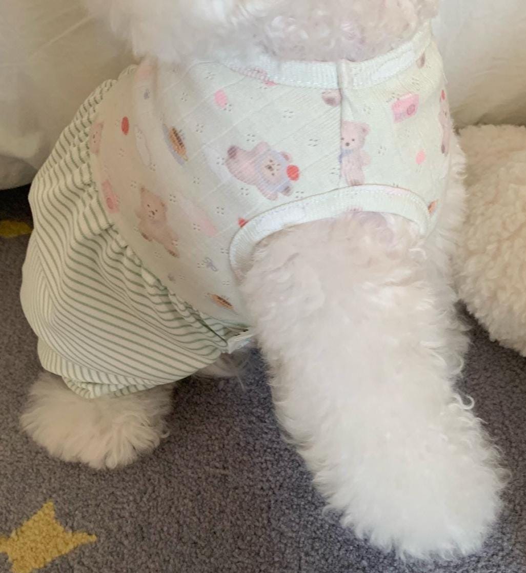 Soft Stripe Bubble Overall, S-2XL, Dog Romper, Dog Jumpsuit, Dog Pants, Small Dog Clothes, Dog Apparel, NKPUP - NKpup