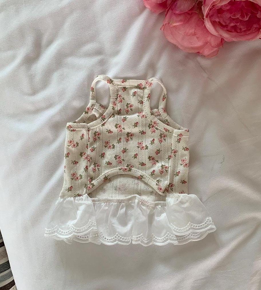 Rose Floral Eyelet Shirt&Dress, S-2XL, Dog Skirt, Dog Top, Dog Clothing, Dog Fashion, Dog Apparel - NKpup