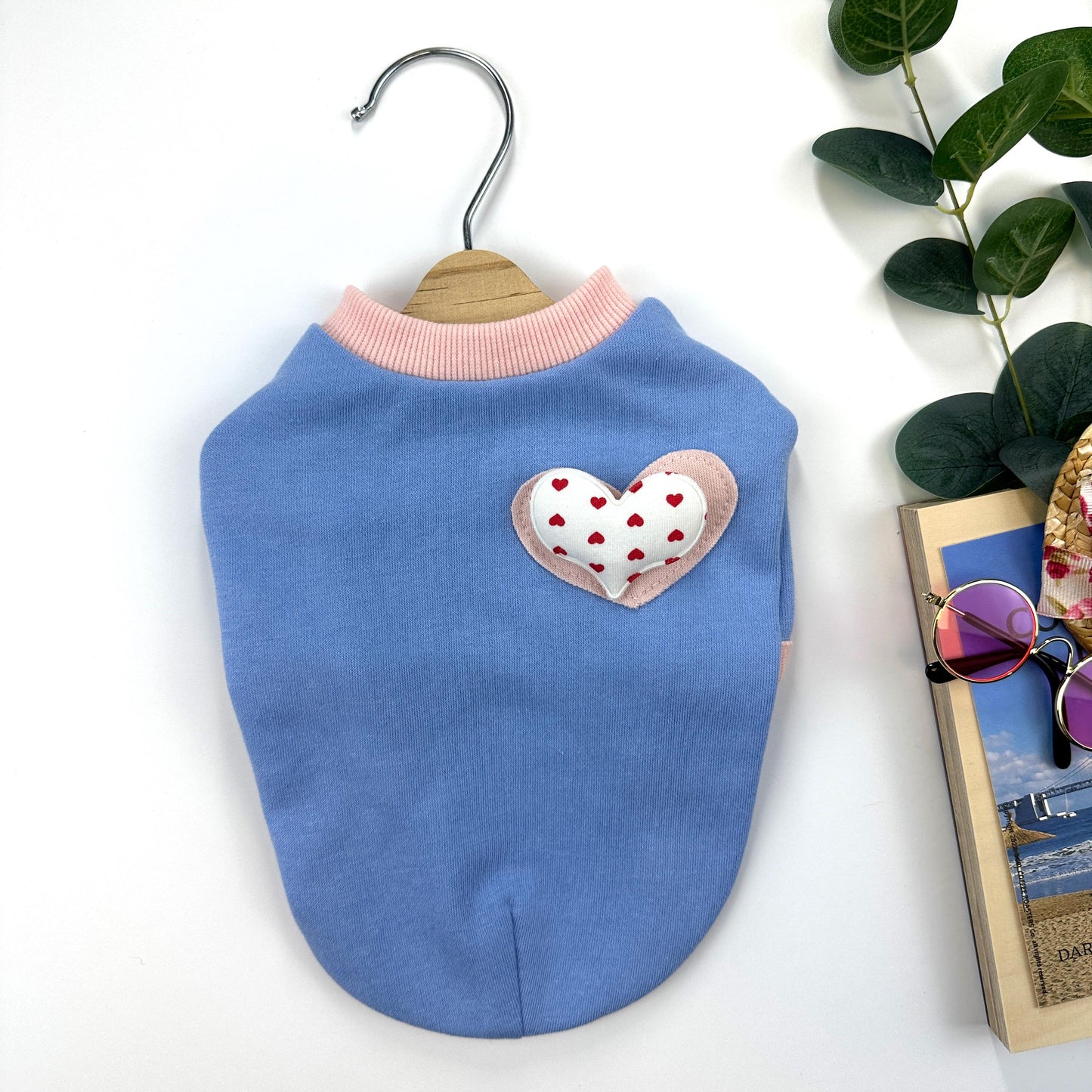 Sweet Heart Patch Sweatshirt, S-2XL, Small Dog Clothes, Dog Essential Tee, Dog T-shirts, Dog Top, NKPUP - NKpup