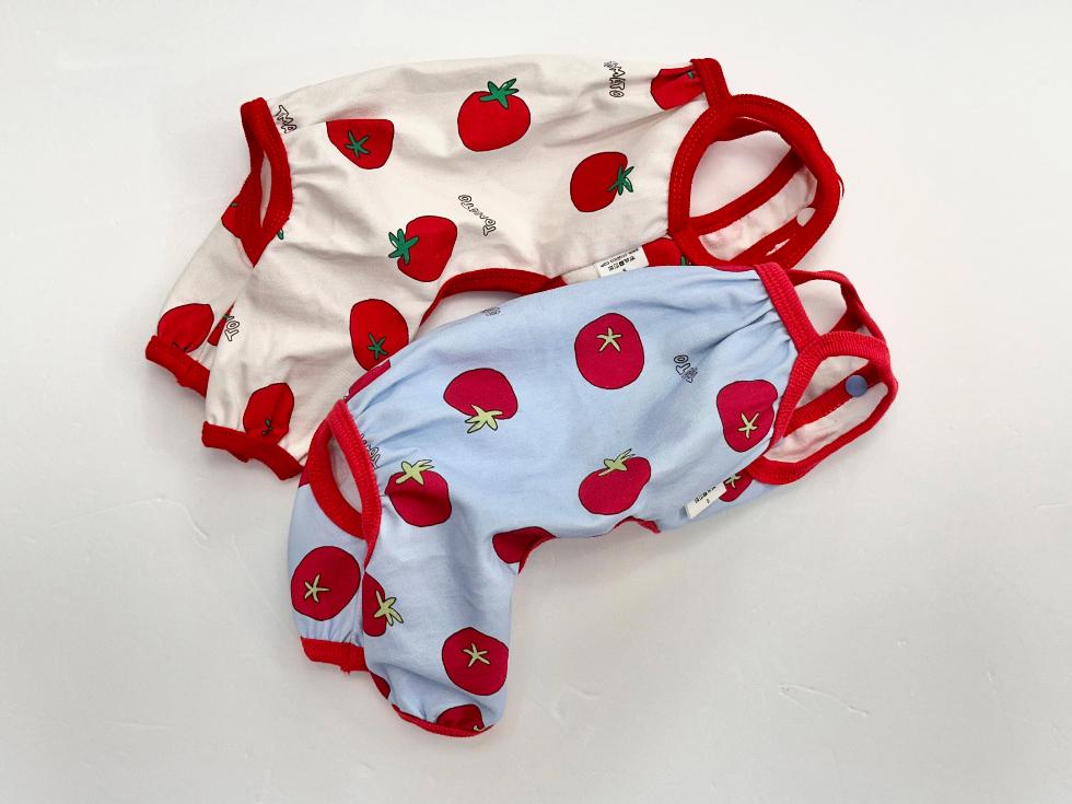 Tomato Print Overall, S-2XL, Dog Romper, Dog Jumpsuit, Dog Pants, Small Dog Clothes, Dog Apparel, NKPUP - NKpup