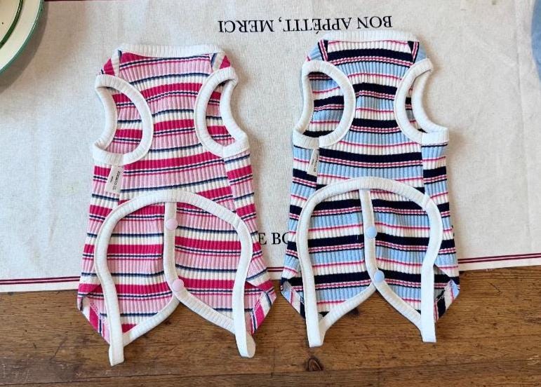 Stripe Ribbed Snap Overall, XS-2XL, Pet Pants, Dog Jumpsuit, Dog Winter Outfit, Dog Fashion - NKpup