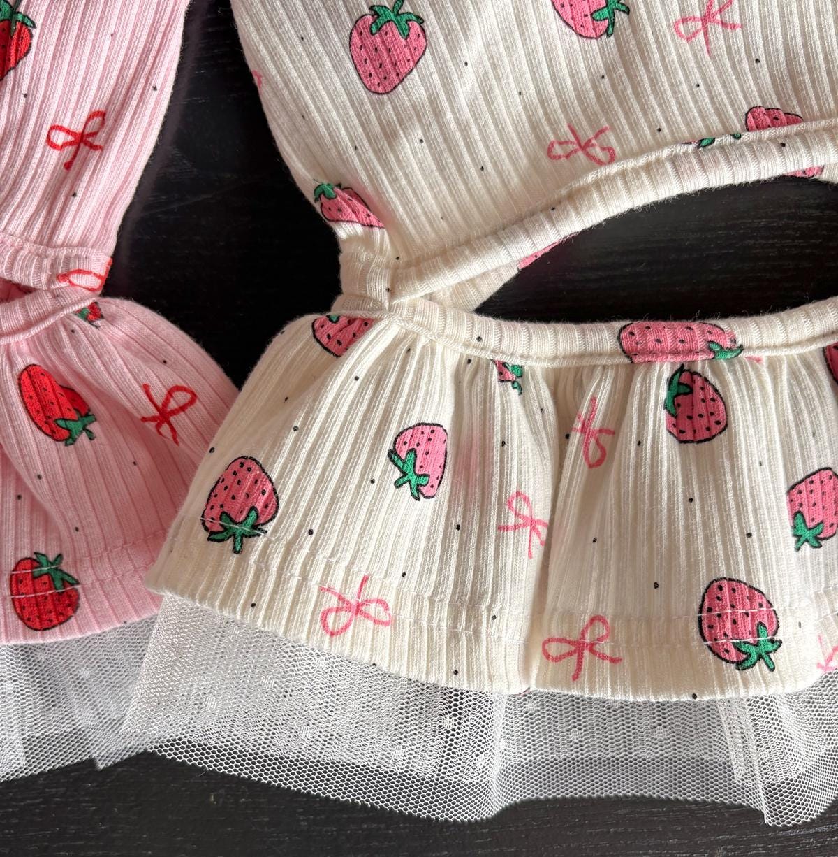 Strawberry Ribbed Dress, S-XL, Cute Dog dress, Dog Top, Dog Clothing, Small Dog Clothes, NKPUP - NKpup
