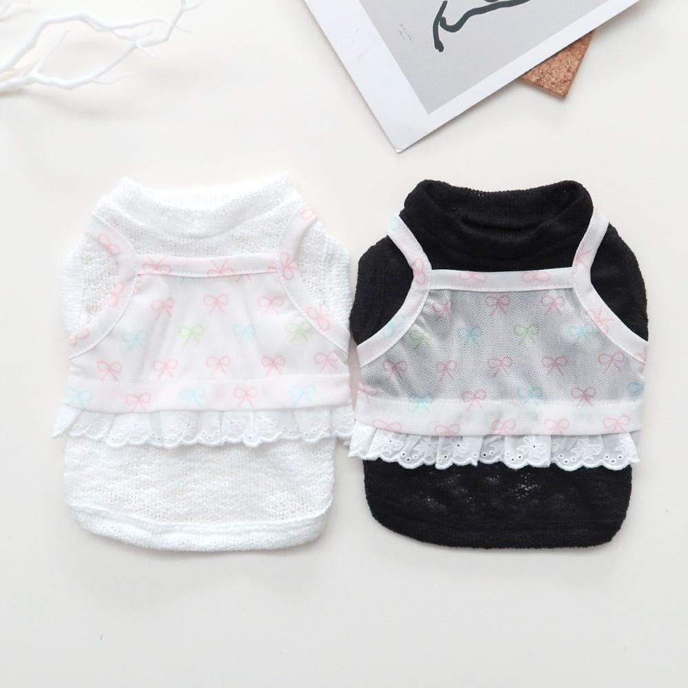Ribbon Lace Layered Top, S-XL, Small Dog Clothes, Dog Summer Top, Dog Cute Top, Gift for Furry Friends, NKPUP - NKpup