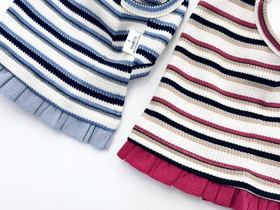 Ribbed Stripe Dress, XS-2XL, Dog dress, Dog Top, Dog Clothing, Small Dog Clothes, NKPUP - NKpup