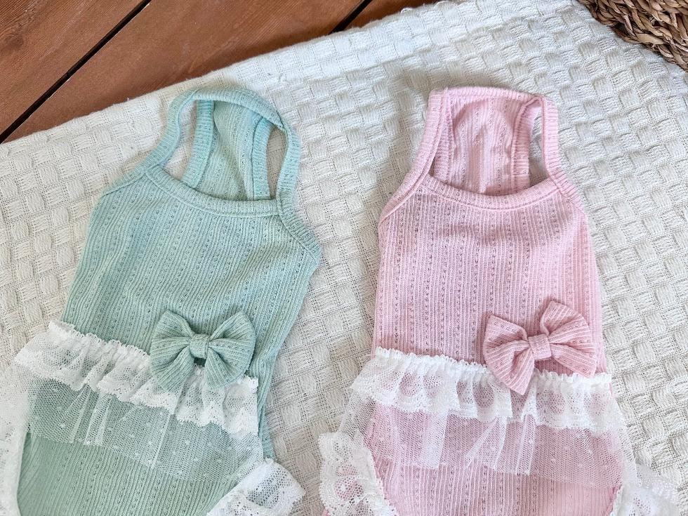 Lace Bow Overall, XS-2XL, Pet Pants, Dog Jumpsuit, Dog Winter Outfit, Dog Fashion - NKpup