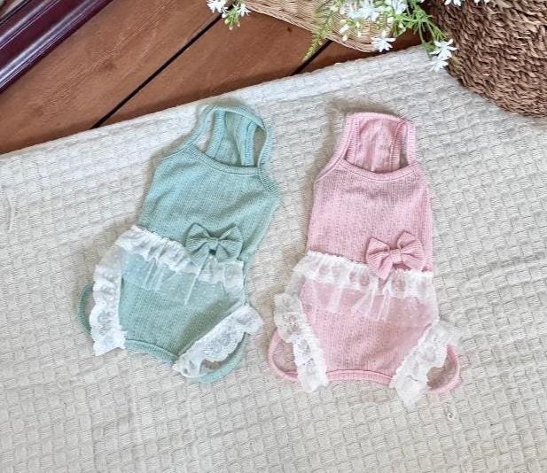 Lace Bow Overall, XS-2XL, Pet Pants, Dog Jumpsuit, Dog Winter Outfit, Dog Fashion - NKpup