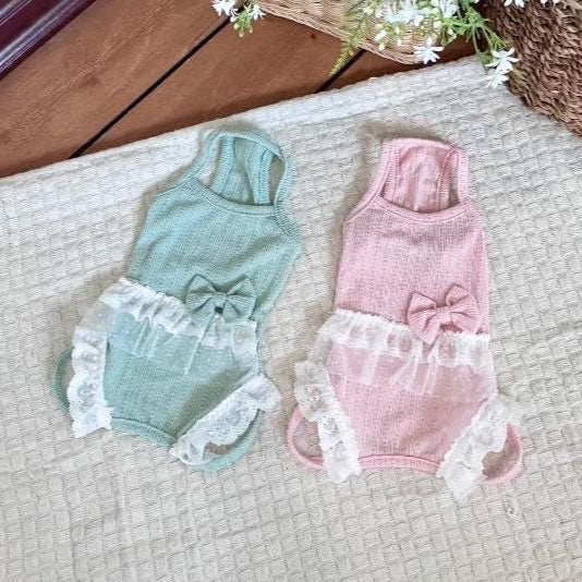 Lace Bow Overall, XS-2XL, Pet Pants, Dog Jumpsuit, Dog Winter Outfit, Dog Fashion - NKpup