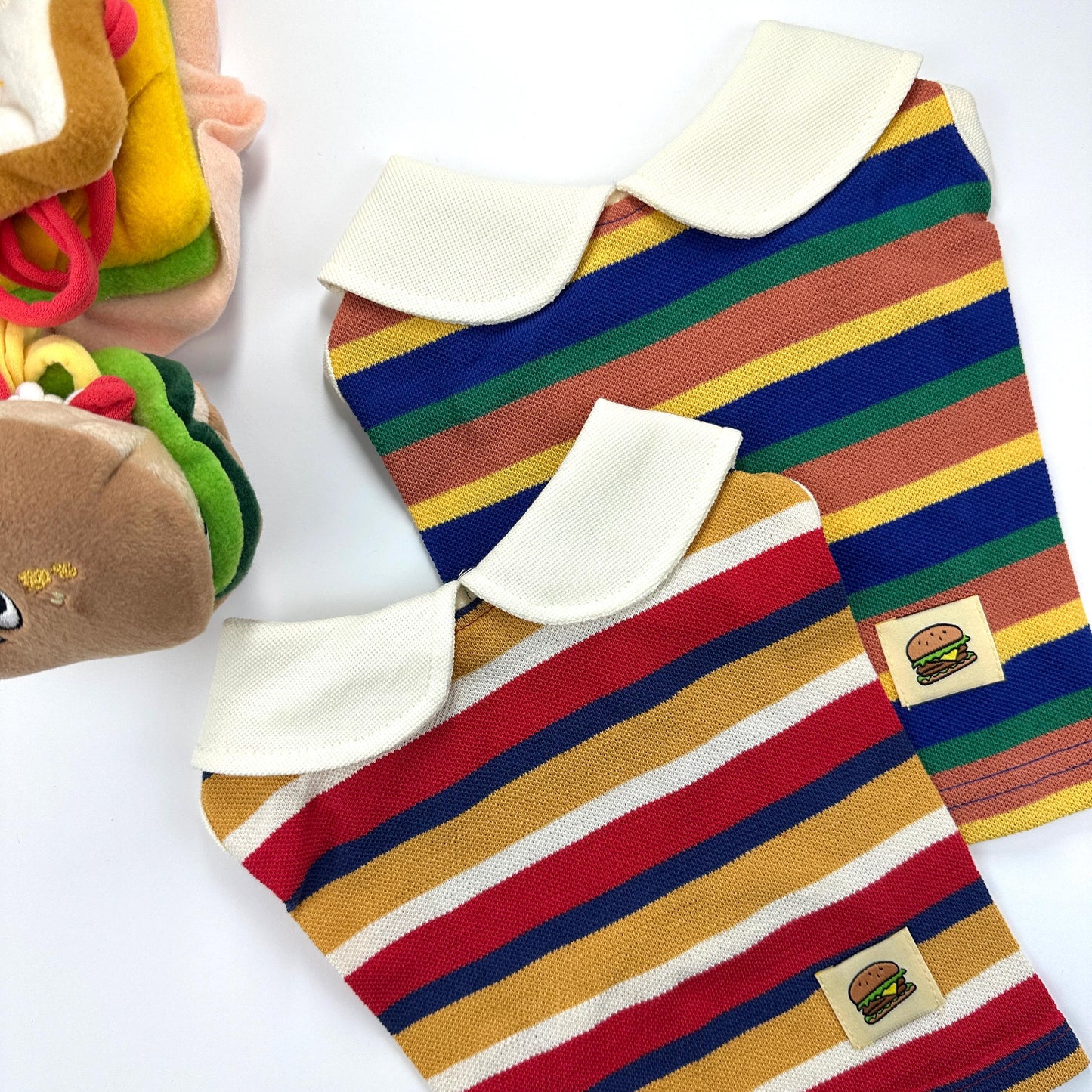 Retro Stripe Collar Shirt, XS-2XL, Dog-Tee, Dog T-shirt, Dog Top, Dog Clothing, Dog Fashion, Dog Apparel - NKpup