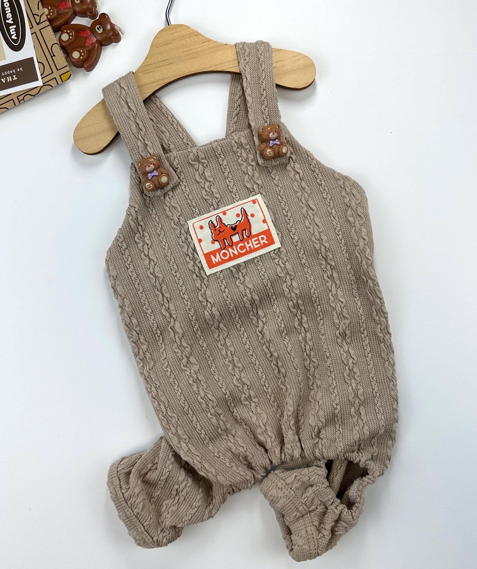 Teddy Knit Overall, XS-2XL, Pet Pants, Dog Jumpsuit, Dog Winter Outfit, Dog Fashion - NKpup
