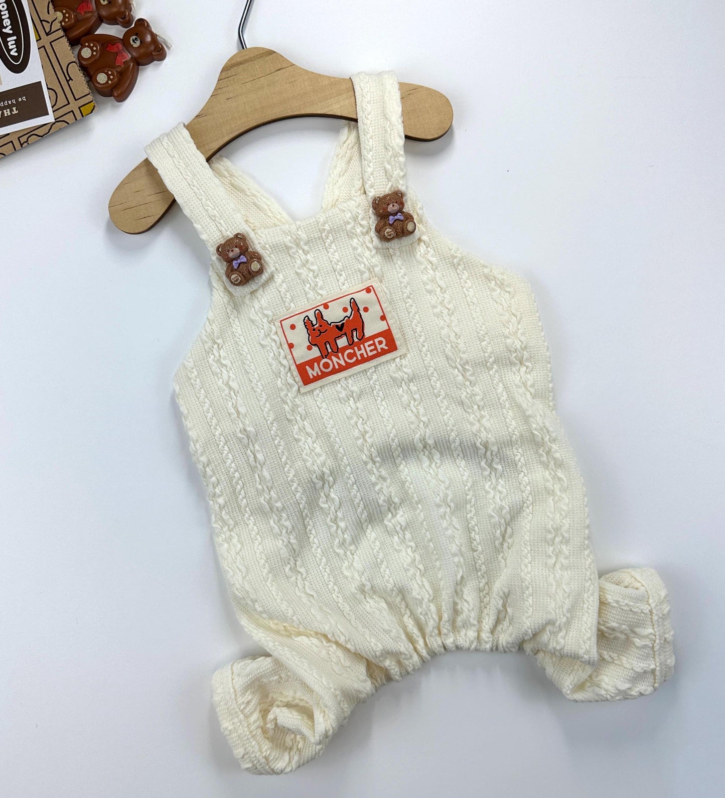 Teddy Knit Overall, XS-2XL, Pet Pants, Dog Jumpsuit, Dog Winter Outfit, Dog Fashion - NKpup