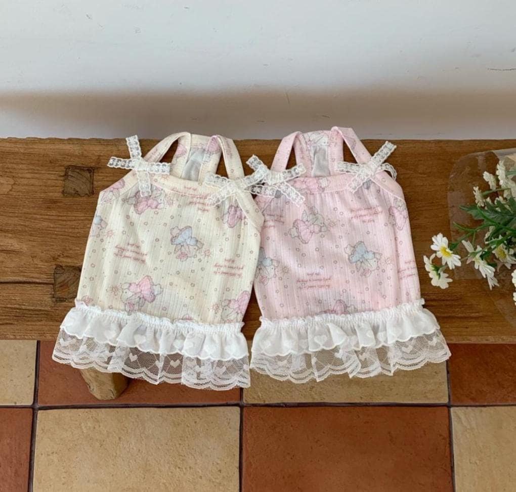 Lace Ribbon Frill Dress, S-XL, Small Dog Clothes, Dog Dress, Dog Wedding, Dog Luxury Dress, NKPUP - NKpup