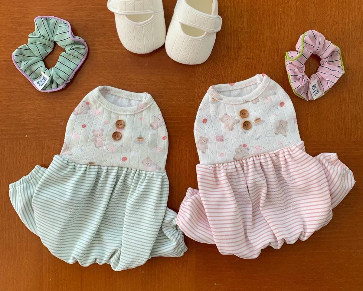 Soft Stripe Bubble Overall, S-2XL, Dog Romper, Dog Jumpsuit, Dog Pants, Small Dog Clothes, Dog Apparel, NKPUP - NKpup