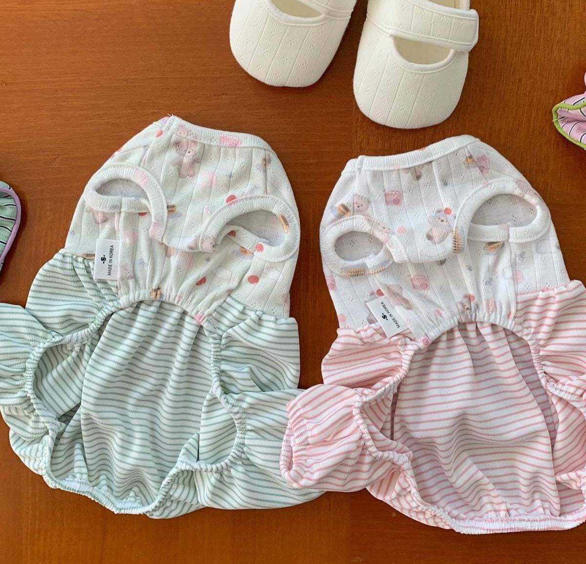 Soft Stripe Bubble Overall, S-2XL, Dog Romper, Dog Jumpsuit, Dog Pants, Small Dog Clothes, Dog Apparel, NKPUP - NKpup