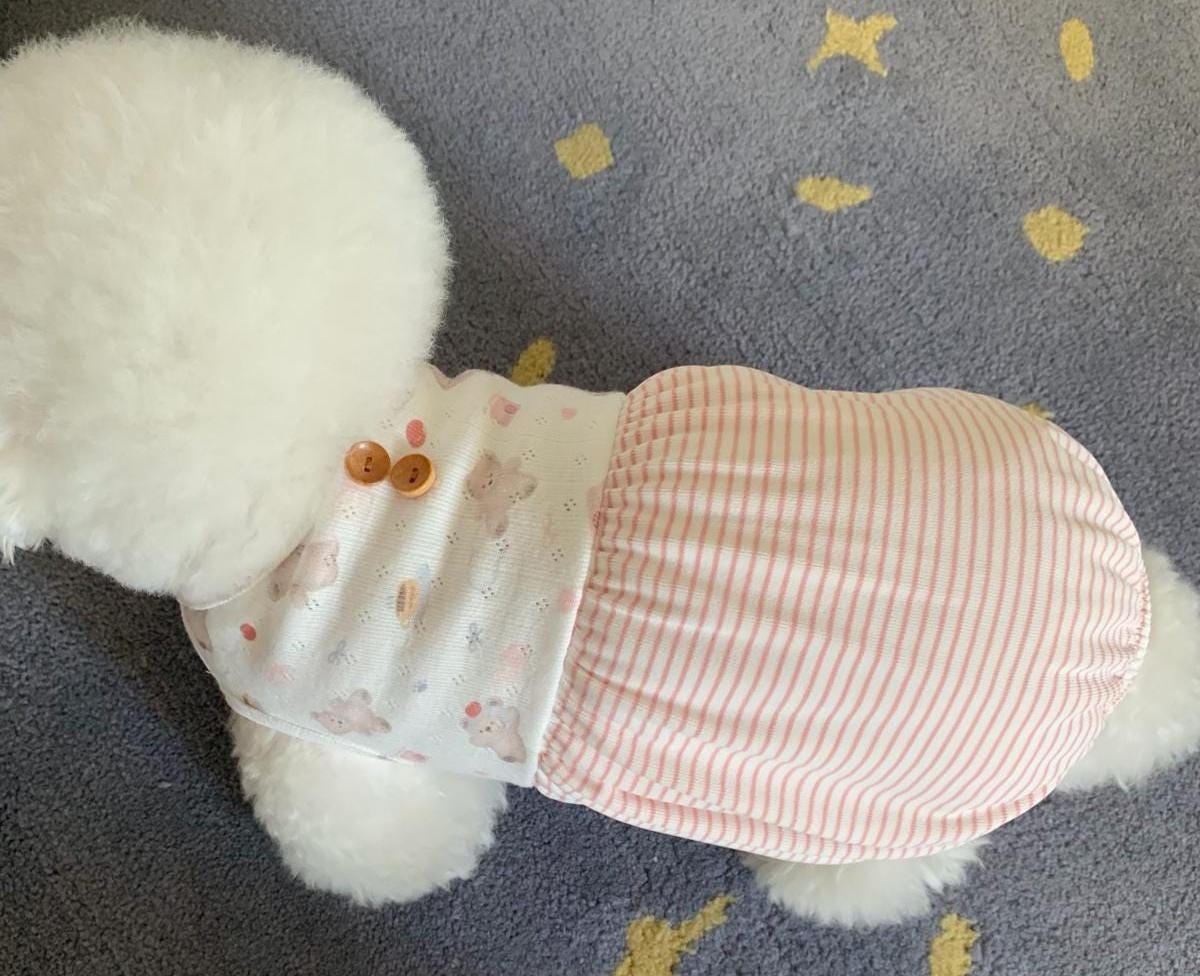 Soft Stripe Bubble Overall, S-2XL, Dog Romper, Dog Jumpsuit, Dog Pants, Small Dog Clothes, Dog Apparel, NKPUP - NKpup
