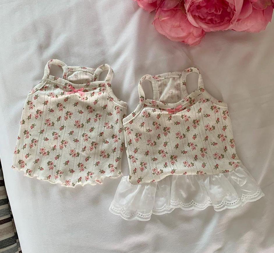 Rose Floral Eyelet Shirt&Dress, S-2XL, Dog Skirt, Dog Top, Dog Clothing, Dog Fashion, Dog Apparel - NKpup