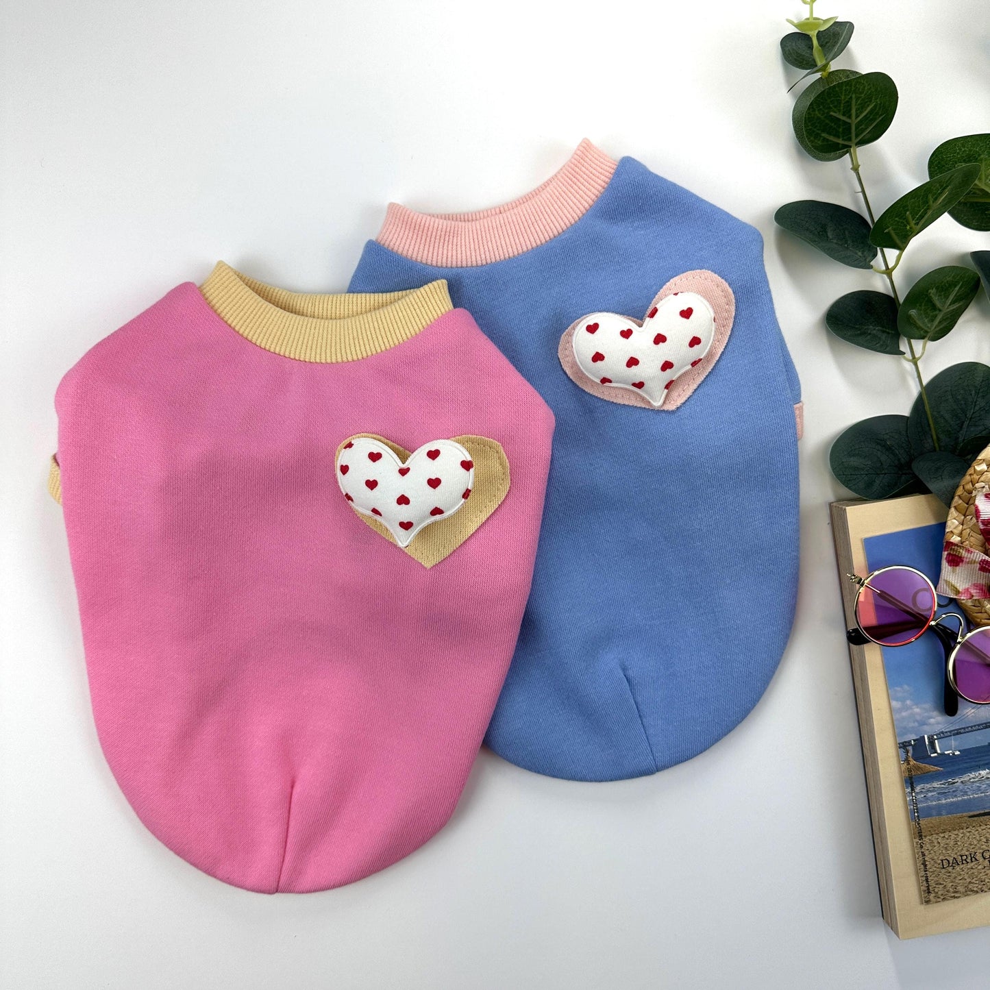Sweet Heart Patch Sweatshirt, S-2XL, Small Dog Clothes, Dog Essential Tee, Dog T-shirts, Dog Top, NKPUP - NKpup