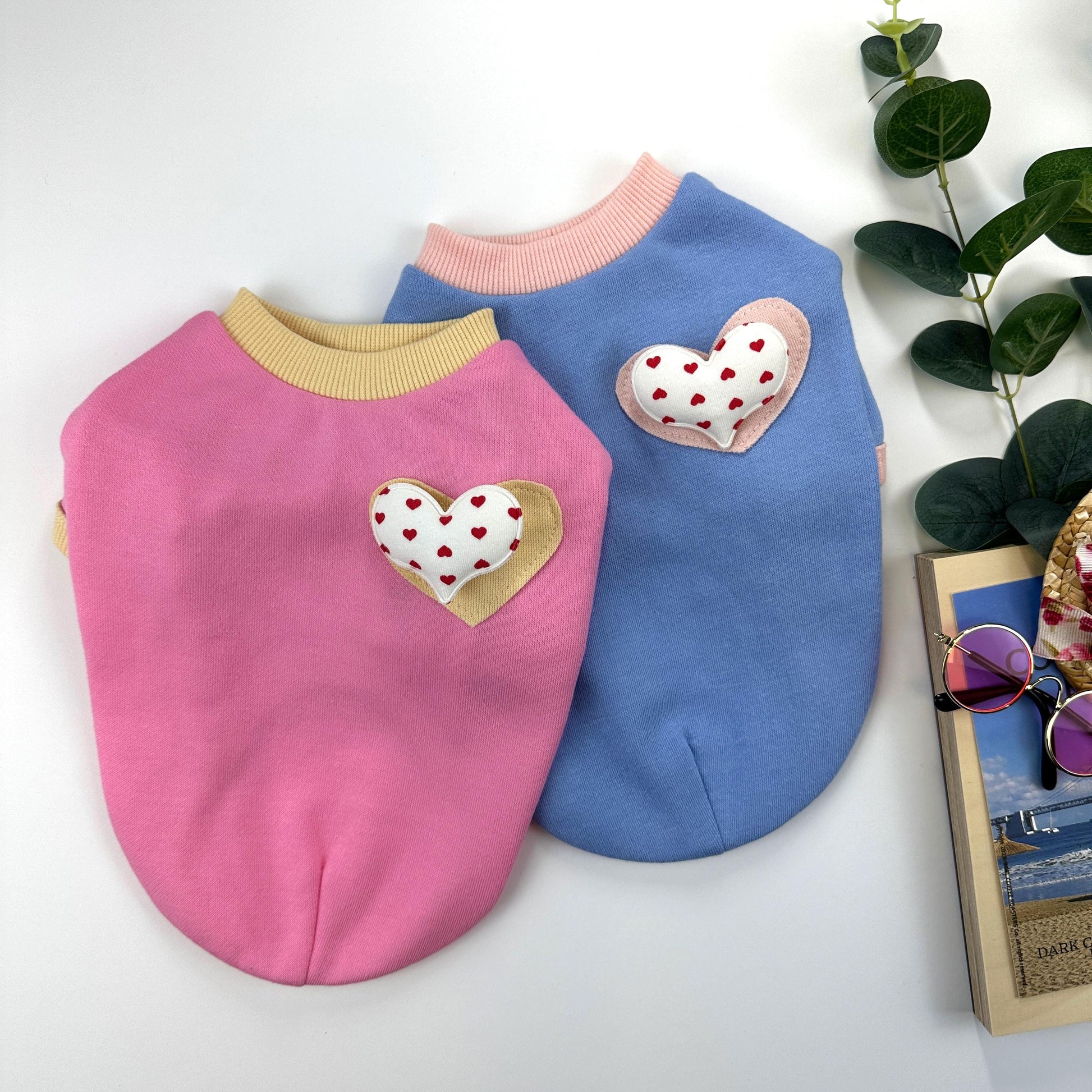 Sweet Heart Patch Sweatshirt, S-2XL, Small Dog Clothes, Dog Essential Tee, Dog T-shirts, Dog Top, NKPUP - NKpup