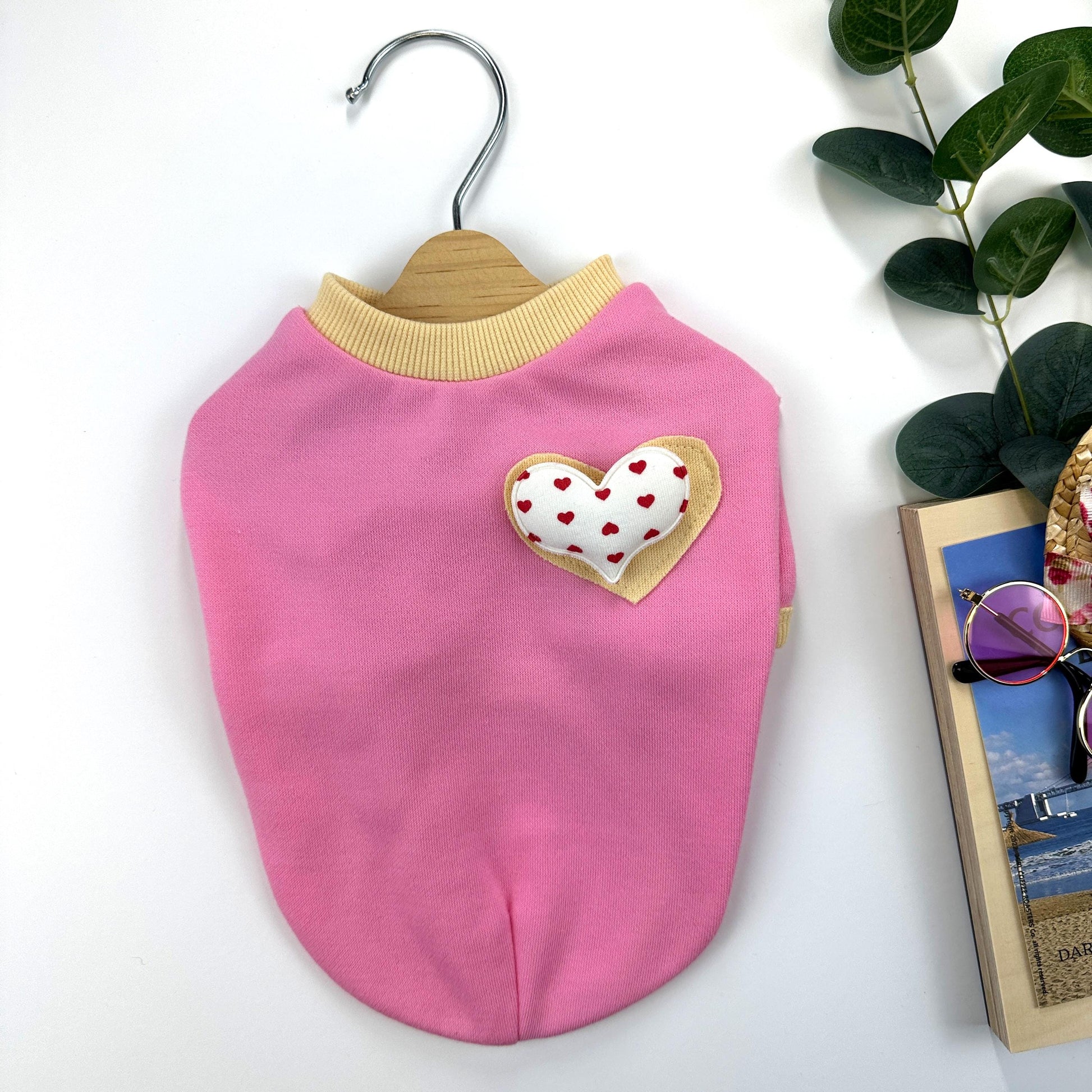Sweet Heart Patch Sweatshirt, S-2XL, Small Dog Clothes, Dog Essential Tee, Dog T-shirts, Dog Top, NKPUP - NKpup