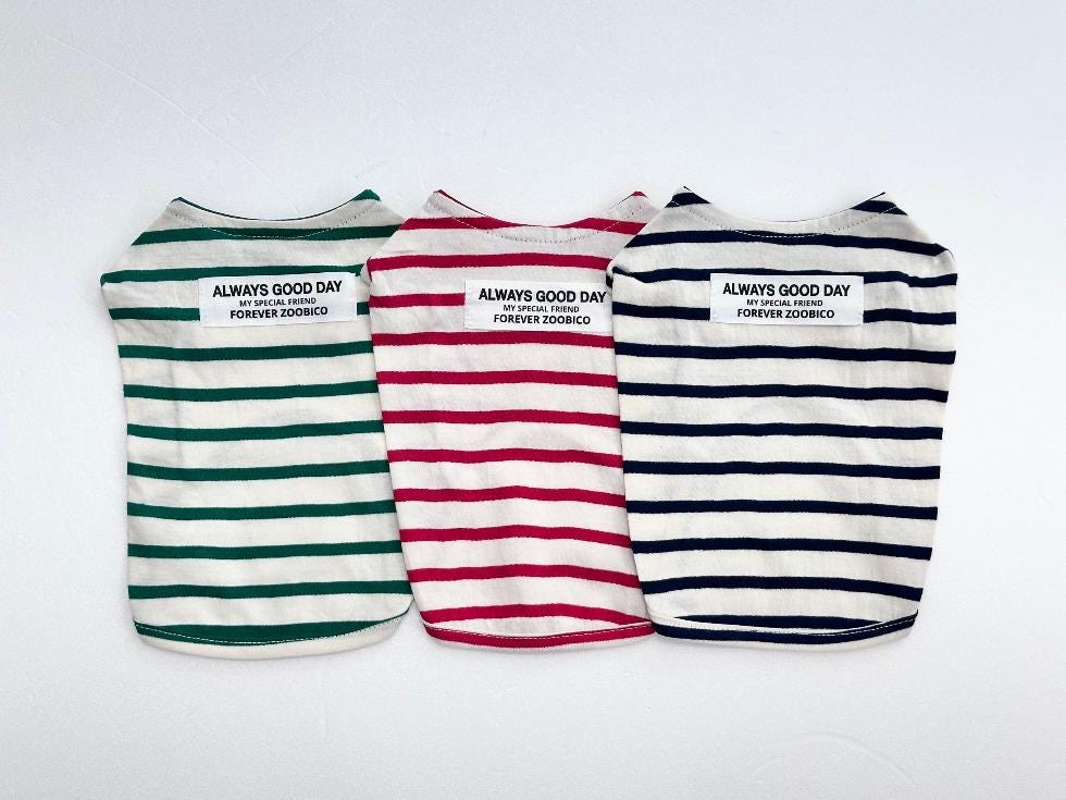 Classic Stripe Button Shirt, XS-2XL, Small Dog Clothes, Dog Essential Tee, Dog T-shirts, Dog Top, NKPUP - NKpup