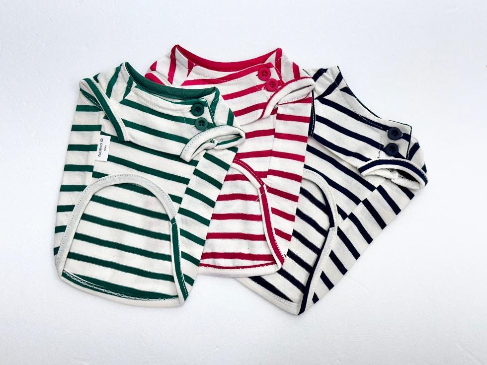 Classic Stripe Button Shirt, XS-2XL, Small Dog Clothes, Dog Essential Tee, Dog T-shirts, Dog Top, NKPUP - NKpup