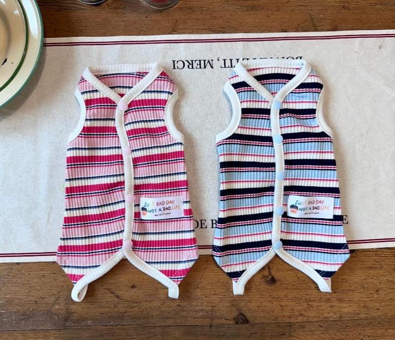 Stripe Ribbed Snap Overall, XS-2XL, Pet Pants, Dog Jumpsuit, Dog Winter Outfit, Dog Fashion - NKpup