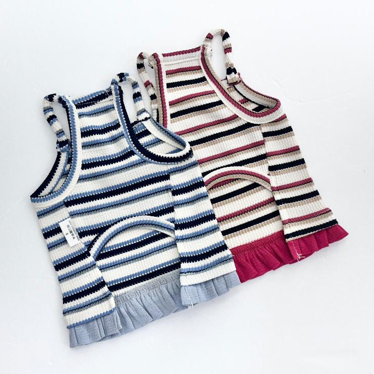 Ribbed Stripe Dress, XS-2XL, Dog dress, Dog Top, Dog Clothing, Small Dog Clothes, NKPUP - NKpup