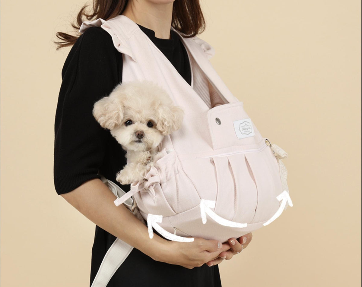 Floral Pet Front Carrier (Ver.5), Up to 18lbs, Adjustable Hands Free Front Facing Dog Pouch, Side Window, Safety Hook, Pocket, Pet Out Door - NKpup