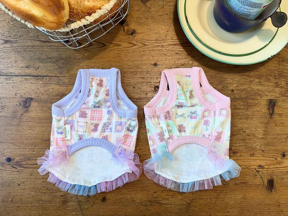 Toy Print Tulle Crop Top, XS-2XL, Dog-Tee, Dog T-shirt, Dog Top, Dog Clothing, Dog Fashion, Dog Apparel, Undershirt for Dogs - NKpup