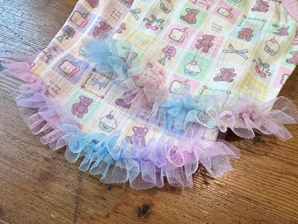 Toy Print Tulle Crop Top, XS-2XL, Dog-Tee, Dog T-shirt, Dog Top, Dog Clothing, Dog Fashion, Dog Apparel, Undershirt for Dogs - NKpup