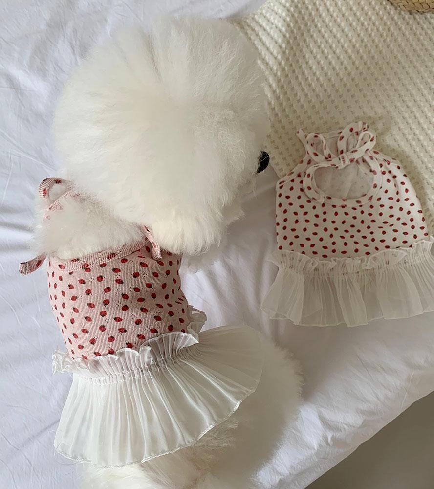 Polka Dot Tulle Dress, S-XL, Cute Dog dress, Dog Top, Dog Clothing, Small Dog Clothes, NKPUP - NKpup