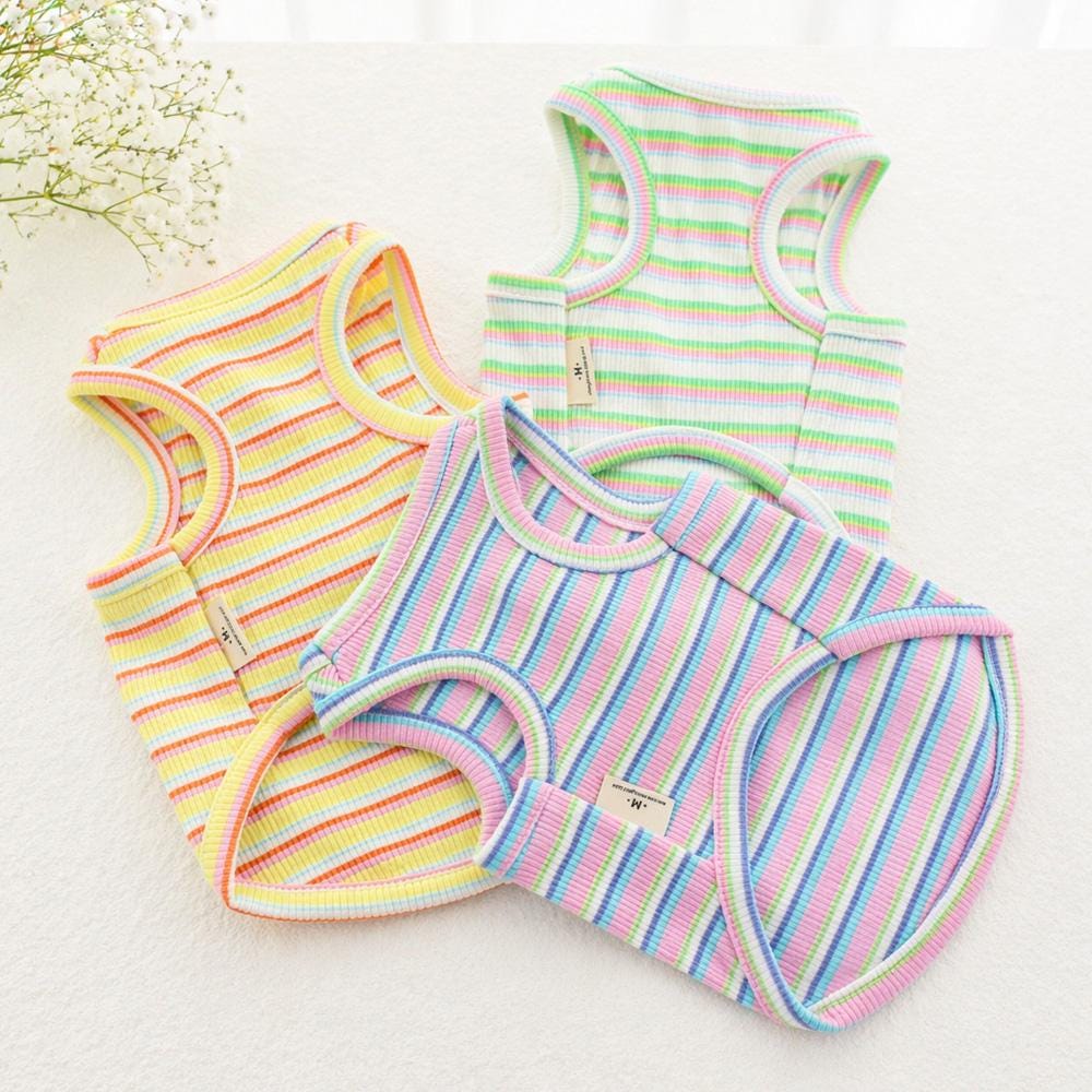Fresh Stripe Top, S-2XL, Dog-Tee, Dog T-shirt, Dog Top, Dog Clothing, Dog Fashion, Dog Apparel, Undershirt for Dogs - NKpup