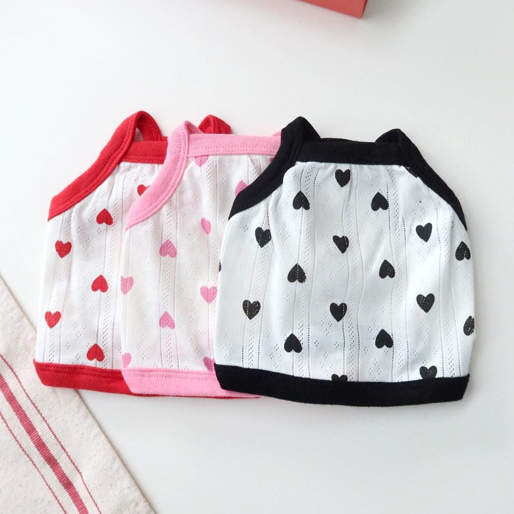 Heart Eyelet Crop Top, S-XL, Small Dog Clothes, Dog Summer Top, Dog Cute Top, Gift for Furry Friends, NKPUP - NKpup