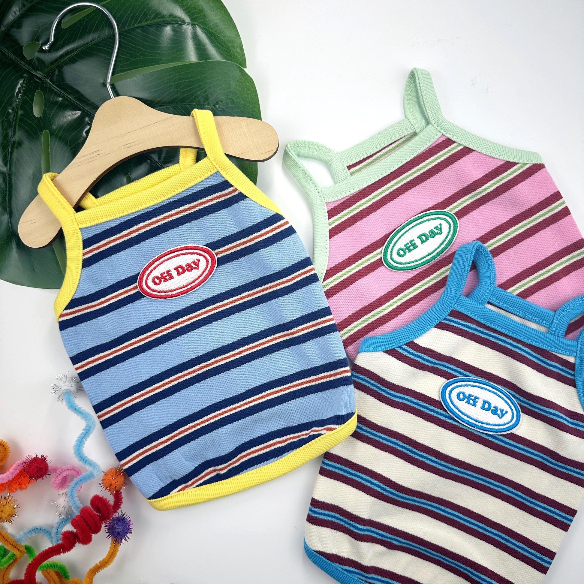 Off Day Stripe Tank Top, S-XL, Small Dog Clothes, Dog Summer Top, Dog Cute Top, Gift for Furry Friends, NKPUP - NKpup