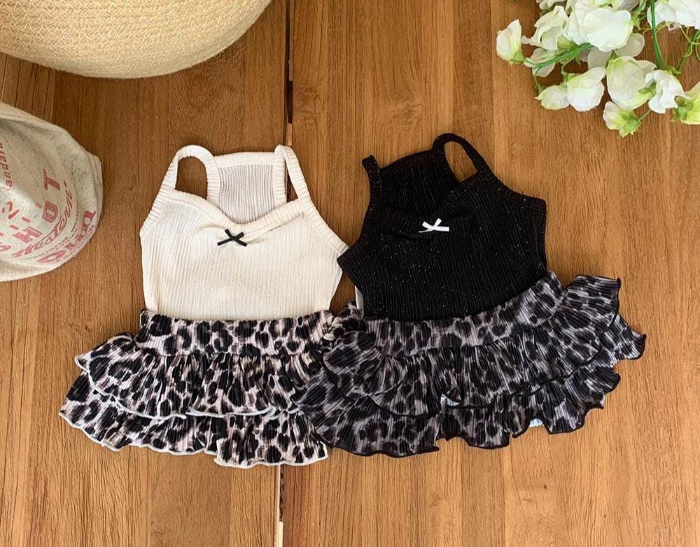 Leopard Ruffle Knit Dress, S-XL, Small Dog Clothes, Dog Dress, Dog Cute Dress, Dog Apparel, Pet Clothing, NKPUP - NKpup