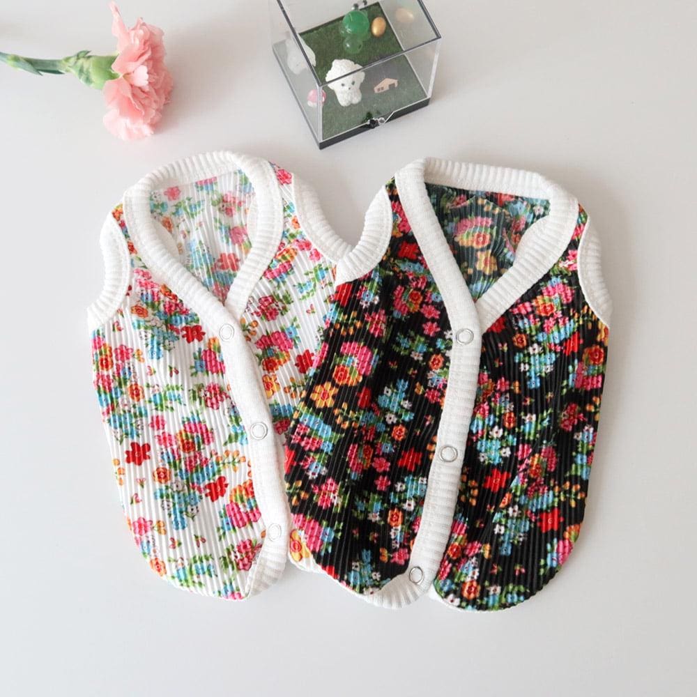 Ribbed Floral Cozy Vest, S-2XL, Pet Clothing, Dog-Vest, Dog Jacket, Dog Fashion, Dog Apparel, Pet Clothing - NKpup