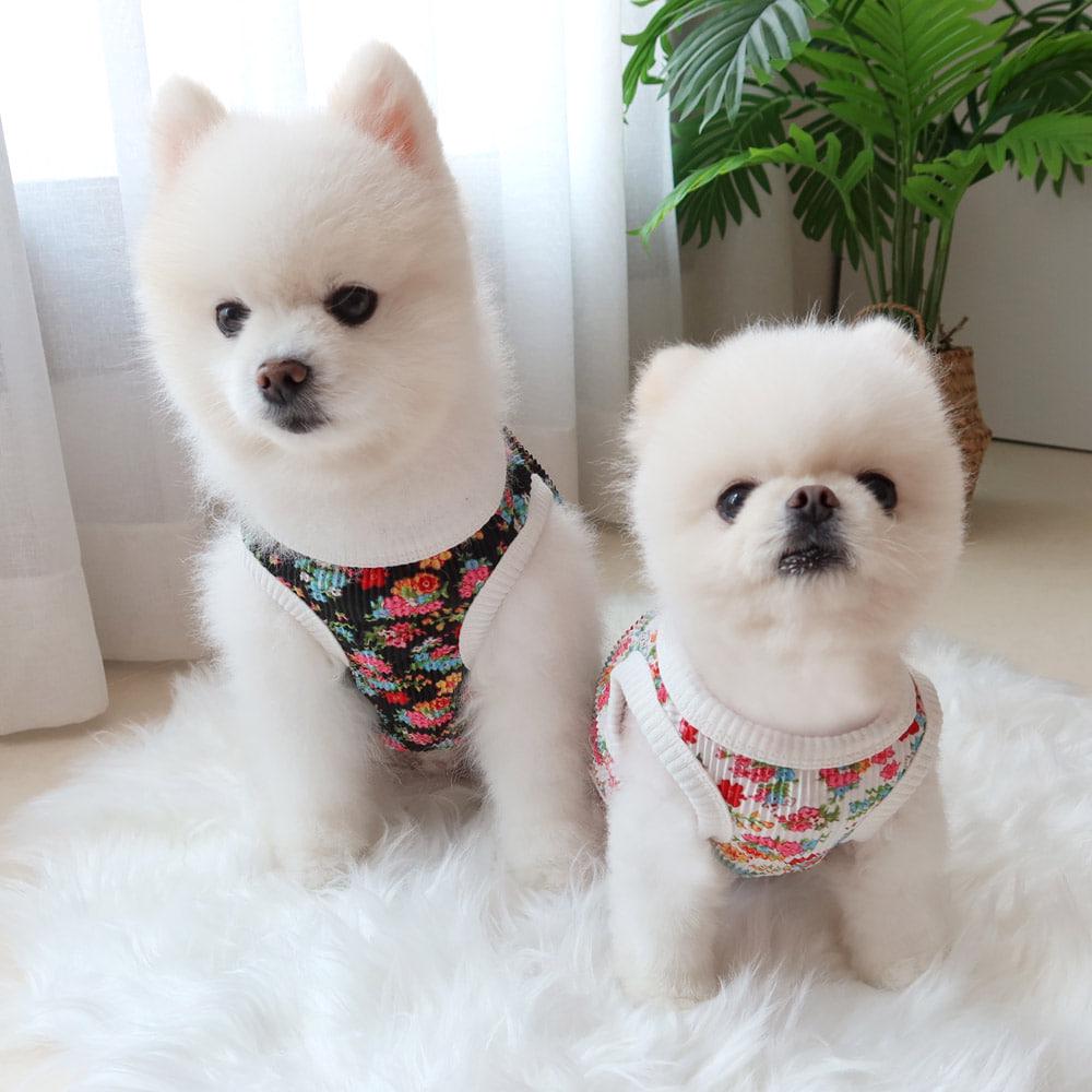 Ribbed Floral Cozy Vest, S-2XL, Pet Clothing, Dog-Vest, Dog Jacket, Dog Fashion, Dog Apparel, Pet Clothing - NKpup