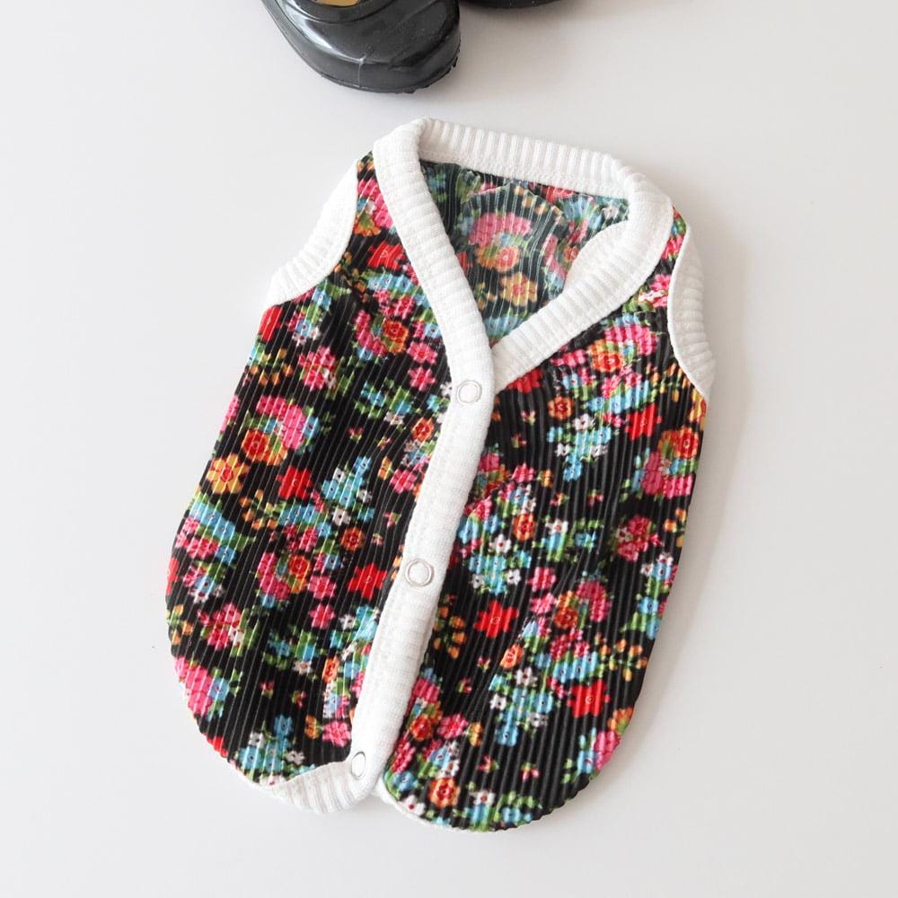 Ribbed Floral Cozy Vest, S-2XL, Pet Clothing, Dog-Vest, Dog Jacket, Dog Fashion, Dog Apparel, Pet Clothing - NKpup