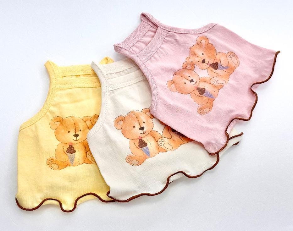 Teddy Bear Crop Top, XS-2XL, Dog-Tee, Dog Cutie Shirt, Dog Top, Dog Clothing, Dog Fashion, Dog Long sleeves - NKpup