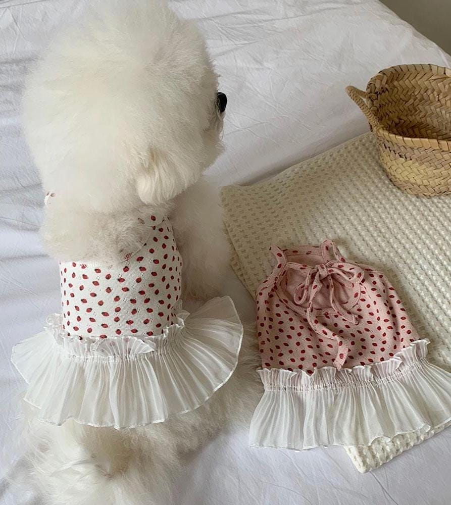 Polka Dot Tulle Dress, S-XL, Cute Dog dress, Dog Top, Dog Clothing, Small Dog Clothes, NKPUP - NKpup