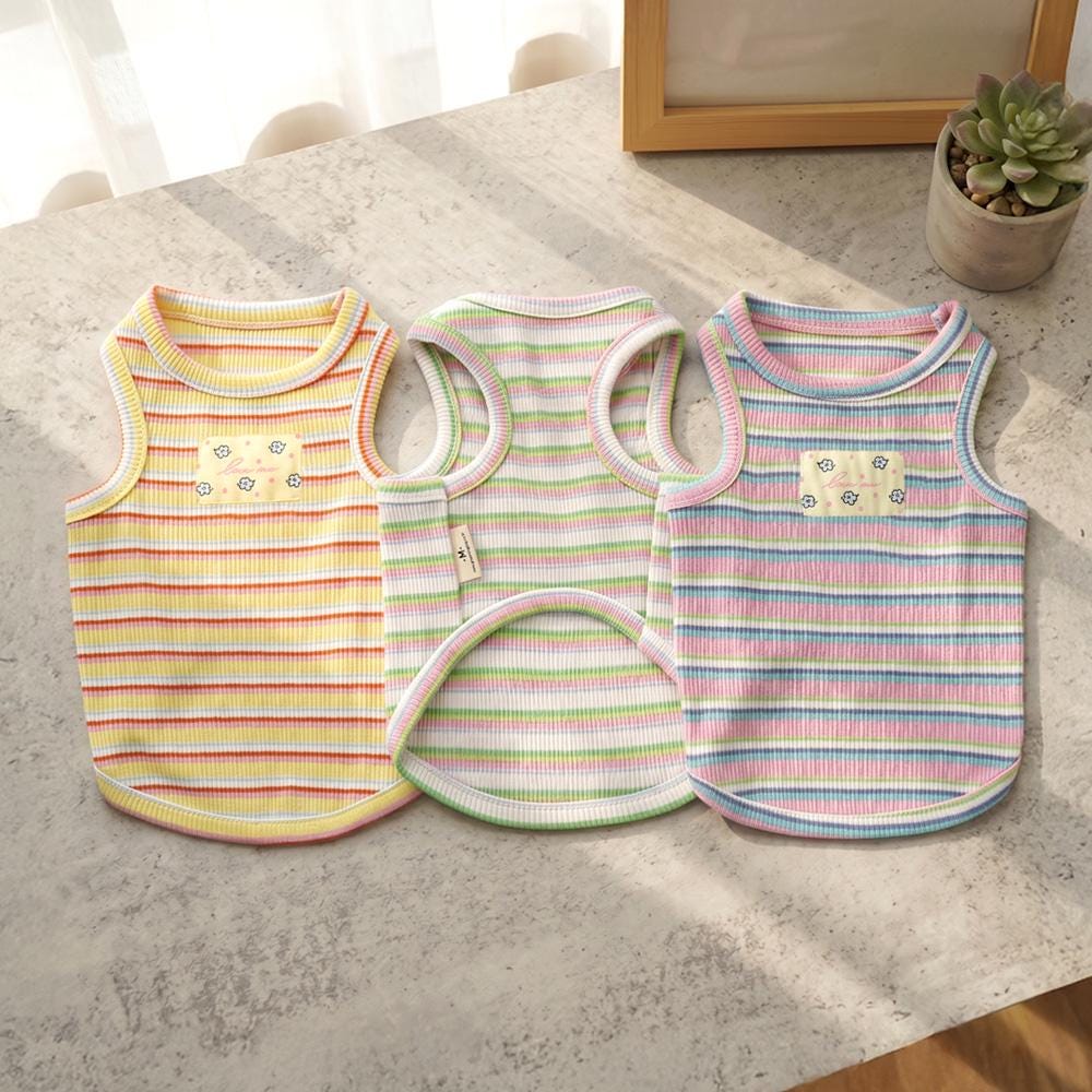 Fresh Stripe Top, S-2XL, Dog-Tee, Dog T-shirt, Dog Top, Dog Clothing, Dog Fashion, Dog Apparel, Undershirt for Dogs - NKpup